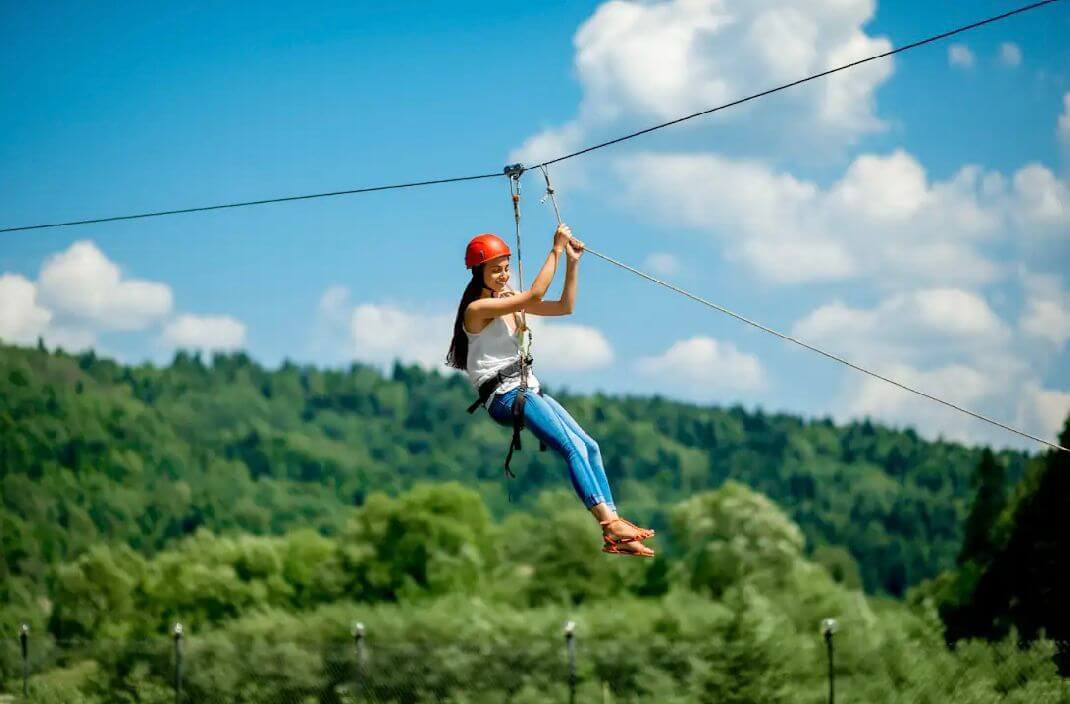 Zip line adventure activity icon